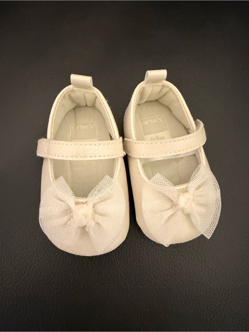 Carter's Cream Bow Mary Jane Baby Shoes
